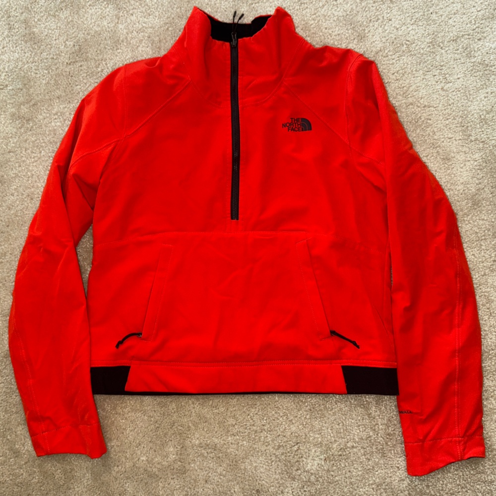 Orange North Face pullover